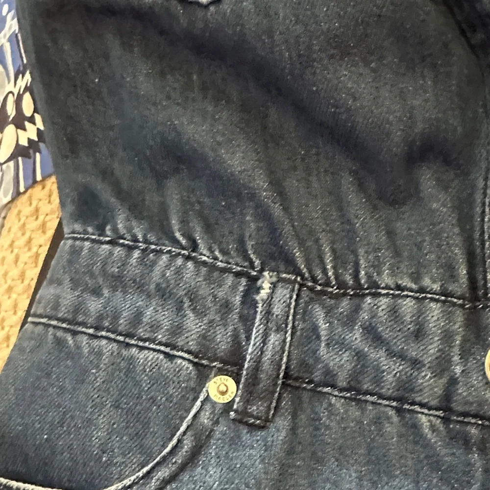 Steve Madden Dark Blue Denim Maxi Skirt with Front Slit - Picture 16 of 16
